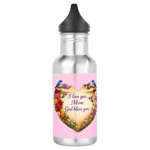 Rosa Wasserflasche, Geschenk zum Muttertag für chr Edelstahlflasche