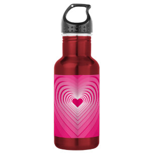 Rosa Wasserflasche mit Herz
