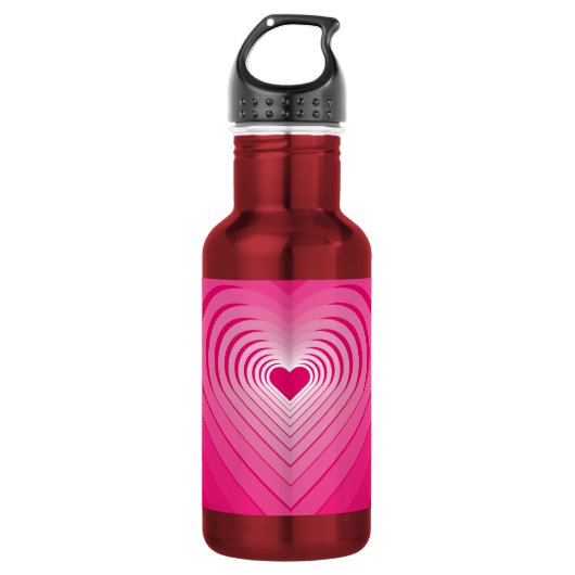 Rosa Wasserflasche mit Herz (Vorderseite)