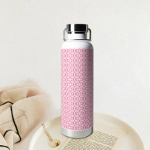 Rosa Wasserflasche mit Kreis-Muster