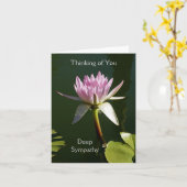 Rosa Wasserlilie-Beileids-Karte Karte (Gelbe Blume)