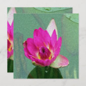 Rosa Wasserlilie Blume Blindeinladung Einladung (Vorne/Hinten)