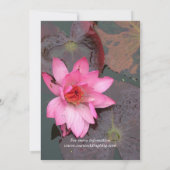 Rosa Wasserlilie Blume Hochzeit Einladung (Rückseite)