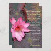 Rosa Wasserlilie Blume Hochzeit Einladung (Vorne/Hinten)