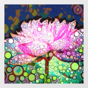Rosa Wasserlilie Farbiges Mosaikabstraktes Design Fensteraufkleber