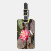 Rosa Wasserlilie Gepäckanhänger (Vorderseite vertikal)