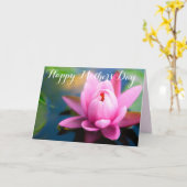 Rosa Wasserlilie Grußkarte für Mutter Karte (Gelbe Blume)