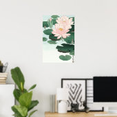 Rosa Wasserlilie Japanische Kunst Poster (Heimbüro)