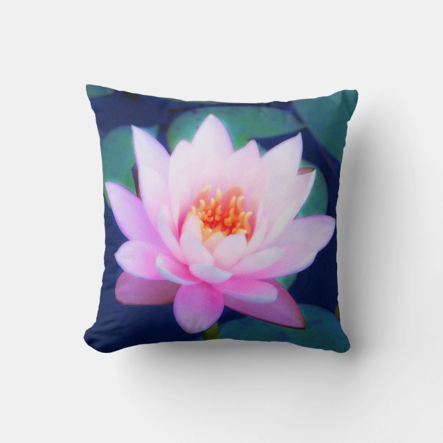 Rosa Wasserlilie Kissen (Vorderseite)