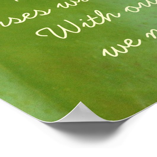 Rosa Wasserlilie mit Buddha-Zitat Poster (Ecke)