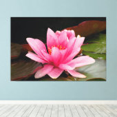 Rosa Wasserlilie Stretchierte Leinwand drucksvoll (Insitu (Holzboden))