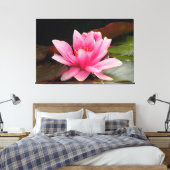 Rosa Wasserlilie Stretchierte Leinwand drucksvoll (Insitu (Schlafzimmer))