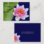 Rosa Wasserlilie Visitenkarte (Vorne/Hinten)