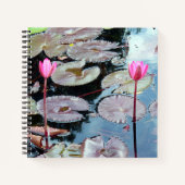 Rosa Wasserlilien in einem Teich Notizblock (Vorderseite)