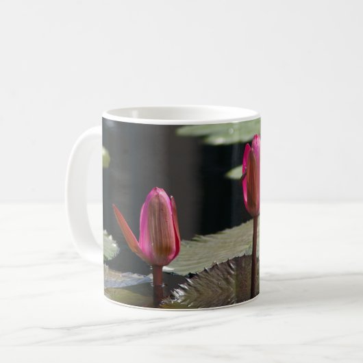Rosa Wasserlilien Kaffeetasse (Vorderseite Links)