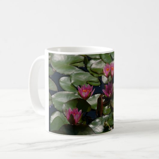 Rosa Wasserlilien Kaffeetasse (Vorderseite Links)