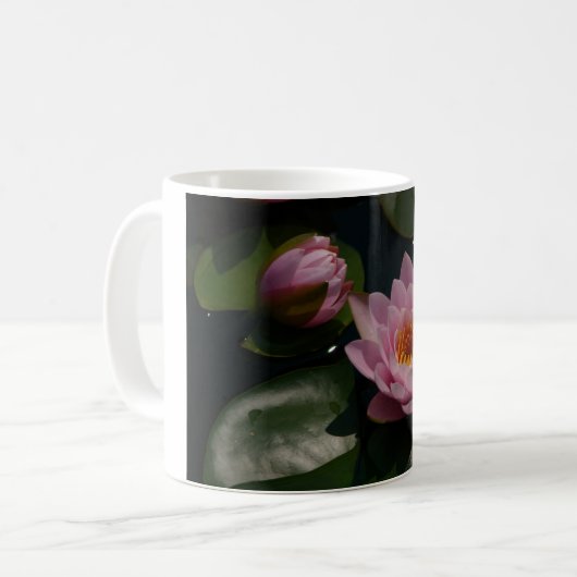 Rosa Wasserlilien Kaffeetasse (Vorderseite Links)