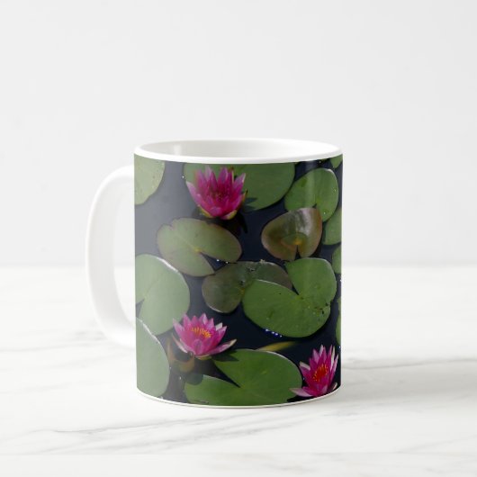 Rosa Wasserlilien Kaffeetasse (Vorderseite Links)