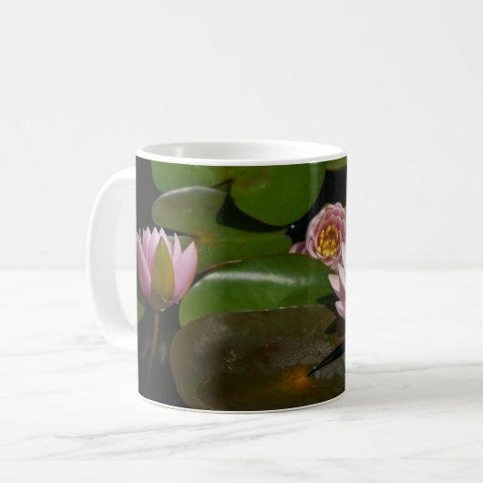 Rosa Wasserlilien Kaffeetasse (Vorderseite Links)