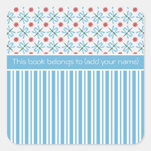 Rosa Wasserlilien, Libellen, benutzerdefinierte Bu Quadratischer Aufkleber (Vorderseite)