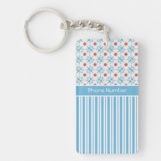 Rosa Wasserlilien, Libellen, kundenspezifischer Sc Schlüsselanhänger (Vorderseite)