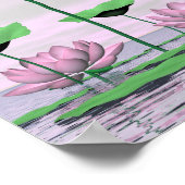 Rosa Wasserlilien und Lotus-Blume Poster (Ecke)