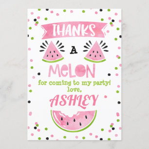 Rosa Wassermelone Geburtstag danken Ihnen zu Dankeskarte