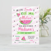 Rosa Wassermelone-Geburtstags-Party Einladung (Stehend Vorderseite)