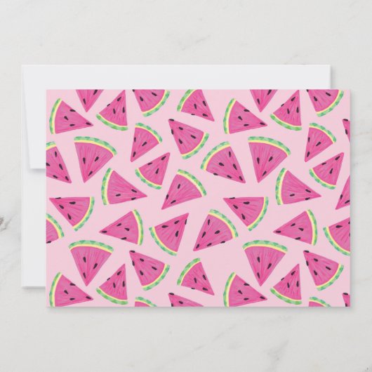 Rosa Wassermelone Personalisiert Mitteilungskarte (Rückseite)