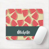 Rosa Wassermelonen auf gelben Scheiben Mousepad (Mit Mouse)
