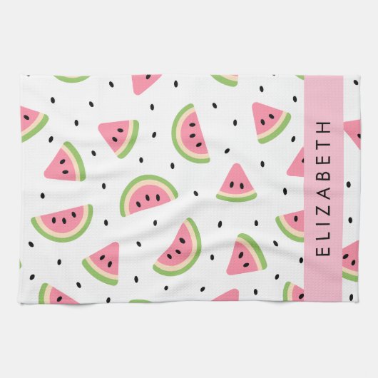 Rosa Wassermelonen, Wassermelonen, Ihr Name Geschirrtuch (Horizontal)