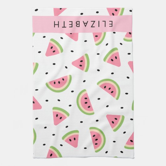 Rosa Wassermelonen, Wassermelonen, Ihr Name Geschirrtuch (Vertikal)