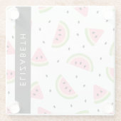 Rosa Wassermelonen, Wassermelonen, Ihr Name Glasuntersetzer (Rückseite)