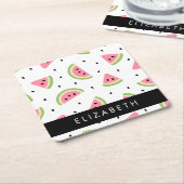 Rosa Wassermelonen, Wassermelonen, Ihr Name Rechteckiger Pappuntersetzer (angewinkelt)