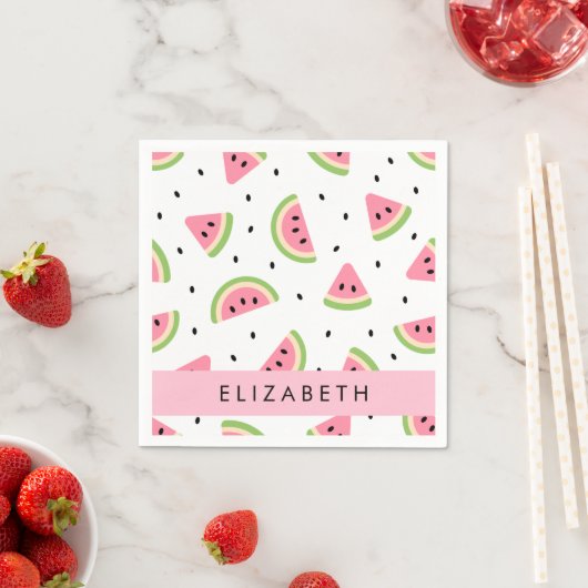 Rosa Wassermelonen, Wassermelonen, Ihr Name Serviette (Beispiel)