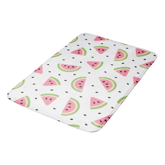 Rosa Wassermelonen, Wassermelonen, Sommermuster Badematte (Schrägansicht)