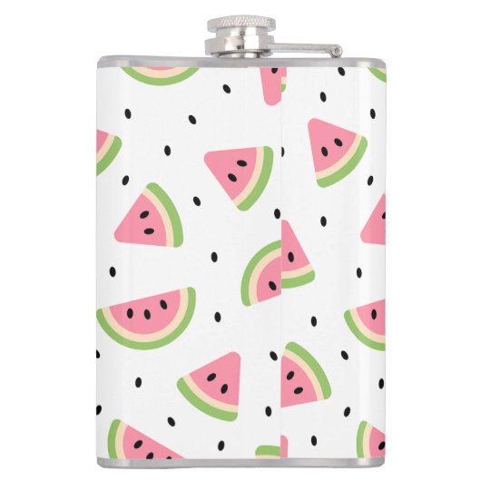 Rosa Wassermelonen, Wassermelonen, Sommermuster Flachmann (Rückseite)