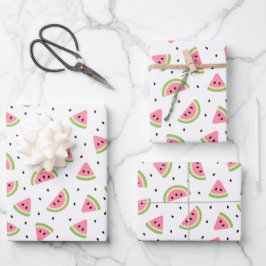 Rosa Wassermelonen, Wassermelonen, Sommermuster Geschenkpapier Set