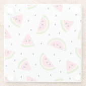 Rosa Wassermelonen, Wassermelonen, Sommermuster Glasuntersetzer (Rückseite)