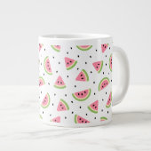 Rosa Wassermelonen, Wassermelonen, Sommermuster Jumbo-Tasse (Vorderseite Rechts)