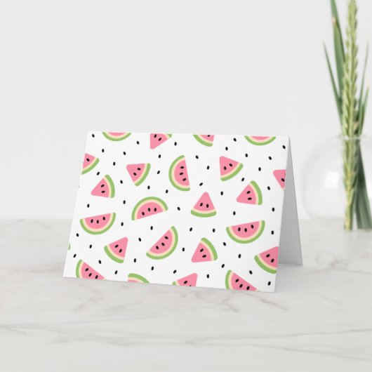 Rosa Wassermelonen, Wassermelonen, Sommermuster Karte (Vorderseite)