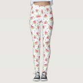 Rosa Wassermelonen, Wassermelonen, Sommermuster Leggings (Vorderseite)