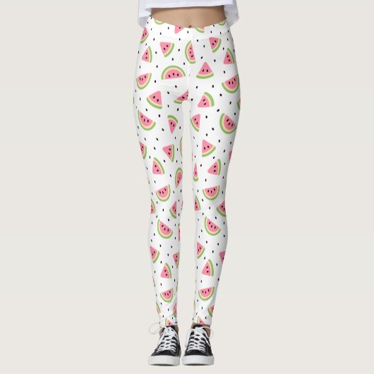 Rosa Wassermelonen, Wassermelonen, Sommermuster Leggings (Vorderseite)
