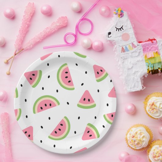Rosa Wassermelonen, Wassermelonen, Sommermuster Pappteller (Party)