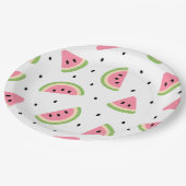 Rosa Wassermelonen, Wassermelonen, Sommermuster Pappteller (Schrägansicht)