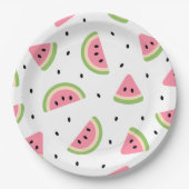 Rosa Wassermelonen, Wassermelonen, Sommermuster Pappteller (Vorderseite)