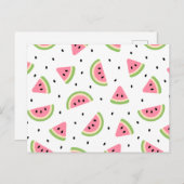 Rosa Wassermelonen, Wassermelonen, Sommermuster Postkarte (Vorne/Hinten)