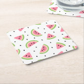 Rosa Wassermelonen, Wassermelonen, Sommermuster Rechteckiger Pappuntersetzer (angewinkelt)
