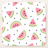 Rosa Wassermelonen, Wassermelonen, Sommermuster Rechteckiger Pappuntersetzer (Vorderseite)