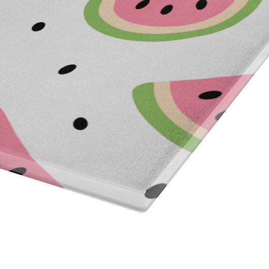 Rosa Wassermelonen, Wassermelonen, Sommermuster Schneidebrett (Ecke)